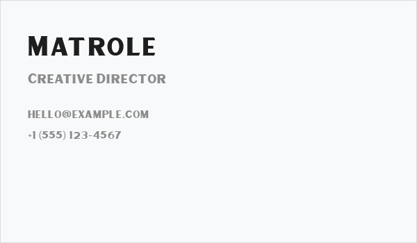 Matrole Business Card