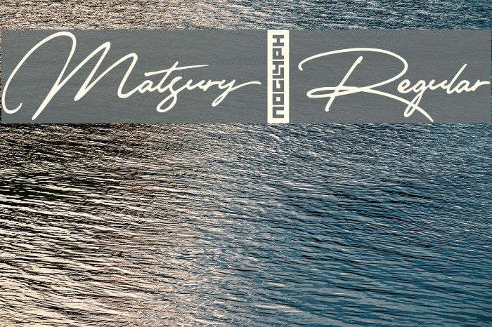 Matsury-Regular Font examples