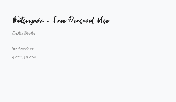 Matsuyama - Free Personal Use Business Card