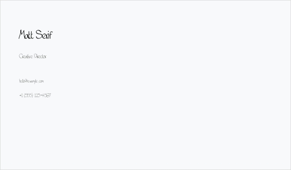 Matt Serif Business Card