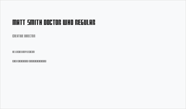 Matt Smith Doctor Who Regular Business Card