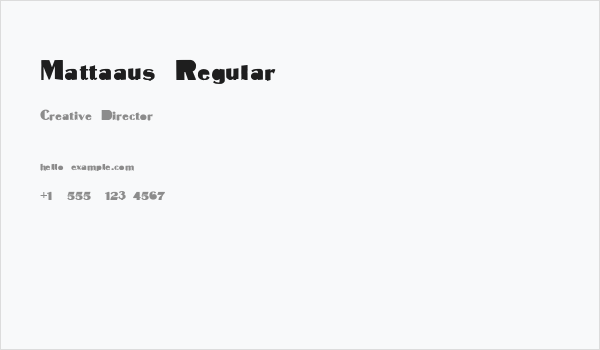 Mattaaus Regular Business Card