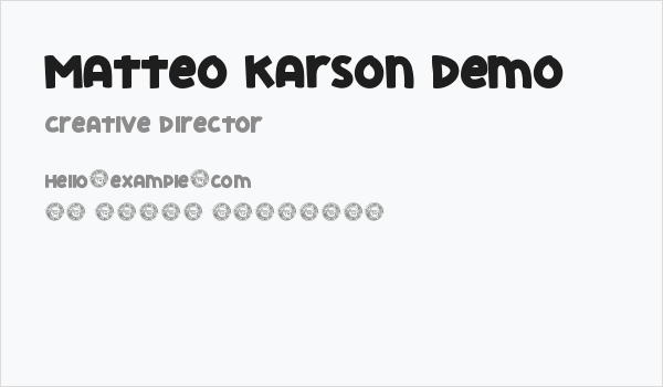 Matteo Karson Demo Business Card