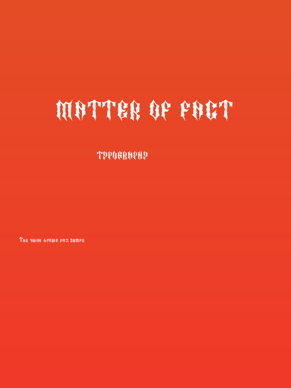 Matter Of Fact Poster