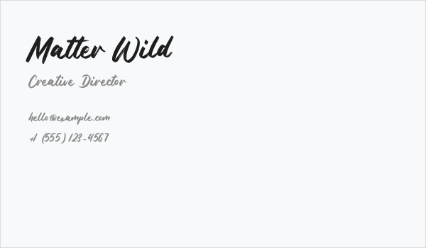 Matter Wild Business Card