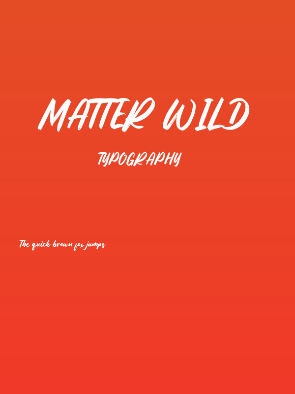 Matter Wild Poster