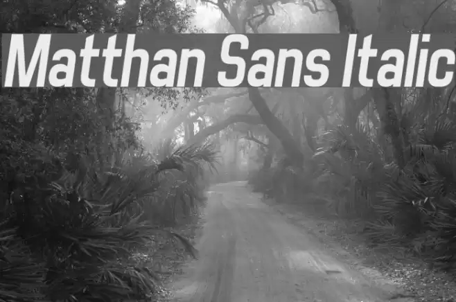 Matthan Sans Italic Font examples