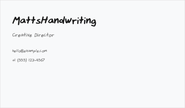 MattsHandwriting Business Card