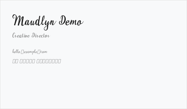 Maudlyn Demo Business Card