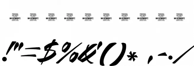 Mauritz Bold PERSONAL USE ONLY Bold Font OTHER CHARS