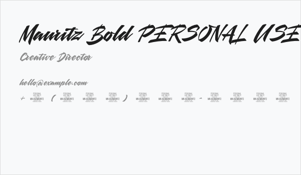 Mauritz Bold PERSONAL USE ONLY Bold Business Card