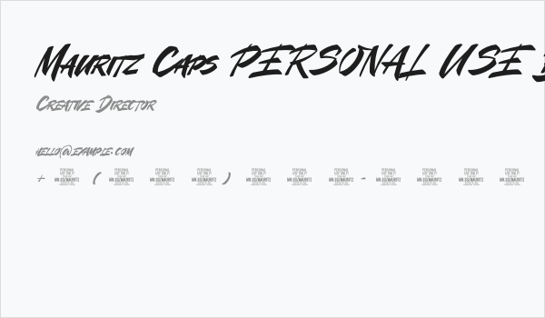 Mauritz Caps PERSONAL USE Bold Business Card