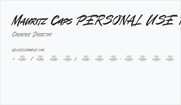 Mauritz Caps PERSONAL USE Regular Business Card