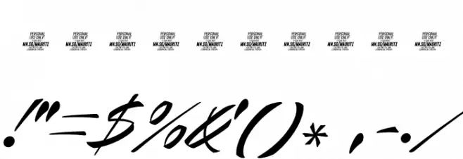 Mauritz Light PERSONAL USE Light Italic Font OTHER CHARS