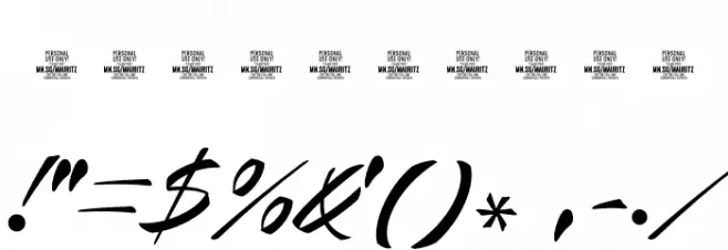 Mauritz Light PERSONAL USE Light Font OTHER CHARS