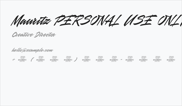 Mauritz PERSONAL USE ONLY Regular Italic Business Card