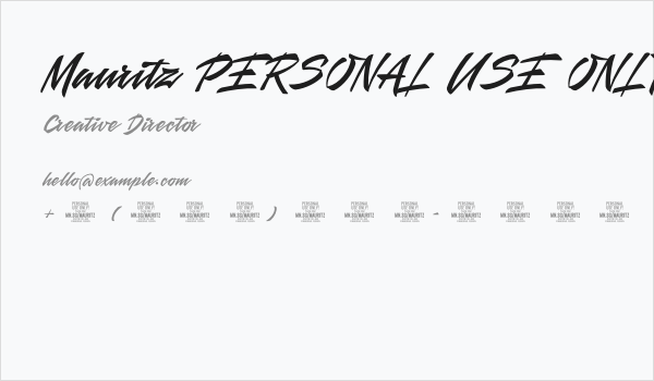 Mauritz PERSONAL USE ONLY Regular Business Card