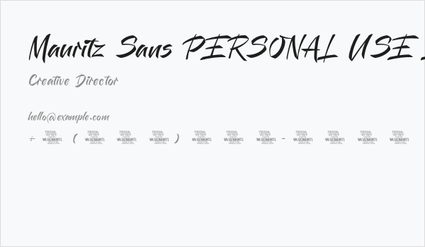 Mauritz Sans PERSONAL USE Light Business Card