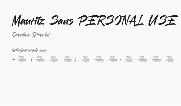Mauritz Sans PERSONAL USE Regular Business Card