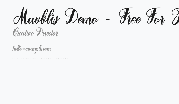 Mavblis Demo - Free For Persona Business Card