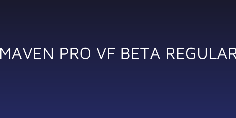 Maven Pro VF Beta Regular Social Header