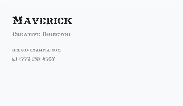 Maverick Business Card