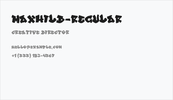 Maxhild-Regular Business Card