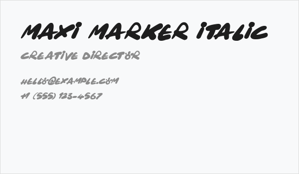 Maxi Marker Italic Business Card