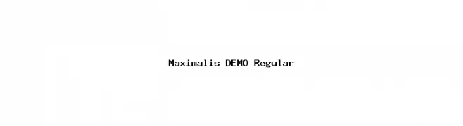 Maximalis DEMO Regular 字体
