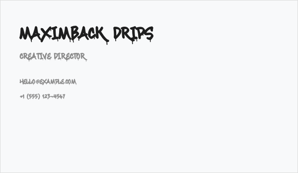Maximback Drips Business Card