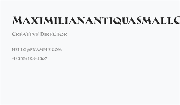 MaximilianAntiquaSmallCaps Business Card