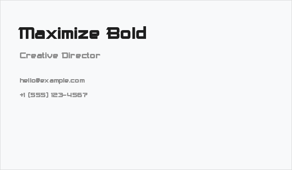 Maximize Bold Business Card