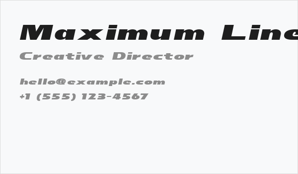 Maximum Line Speeder Business Card
