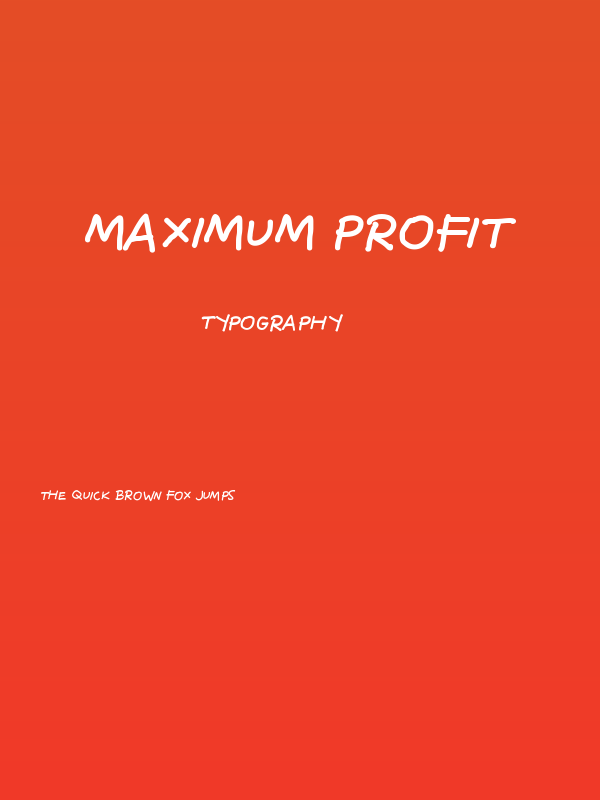 Maximum Profit Poster