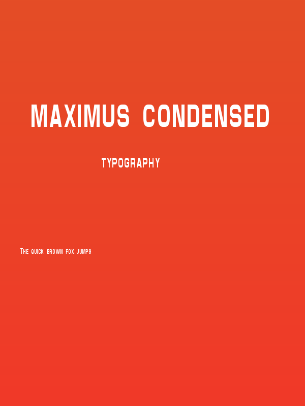 Maximus Condensed Poster