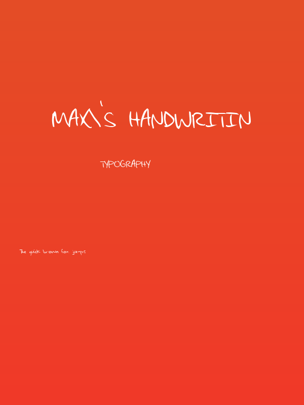 Max's Handwritin Poster