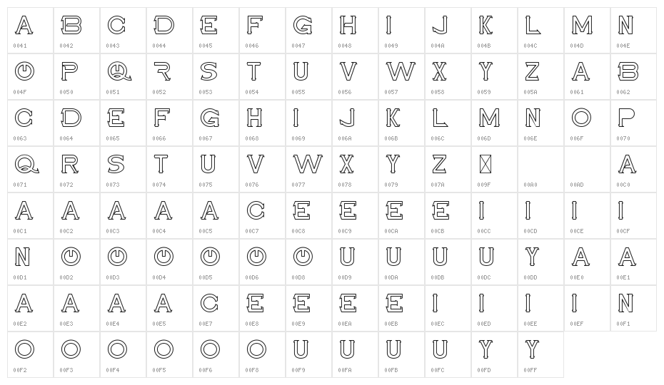 Maxwell Leonard Demo Outline Character Map
