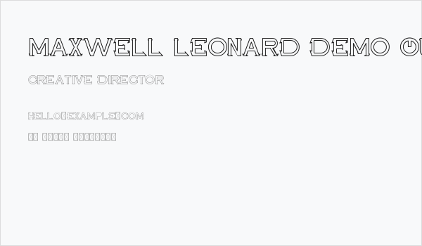 Maxwell Leonard Demo Outline Business Card