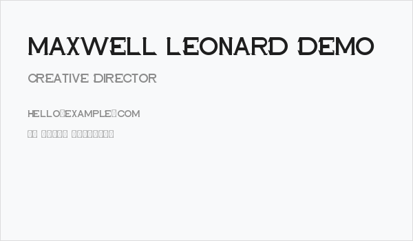 Maxwell Leonard Demo Business Card