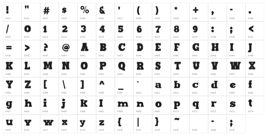 Maxxi Dots Bold Character Map