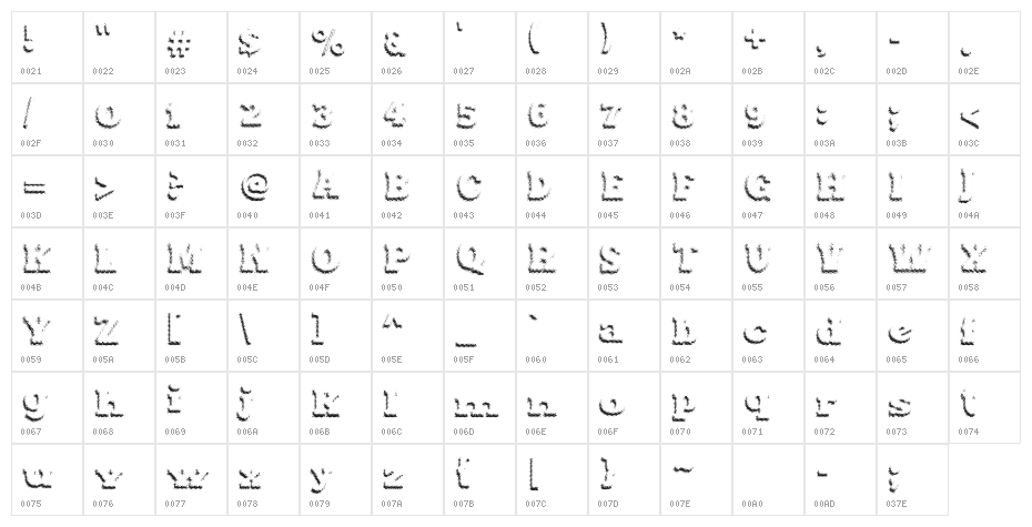 Maxxi Dots Shadows Bold Character Map