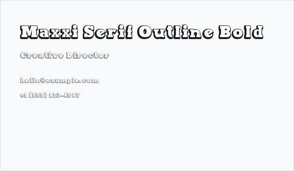 Maxxi Serif Outline Bold Business Card