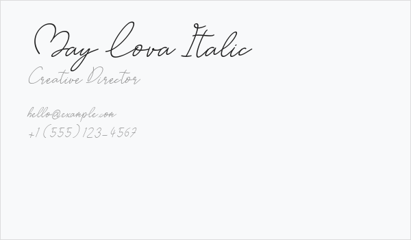 May Lova Italic Business Card
