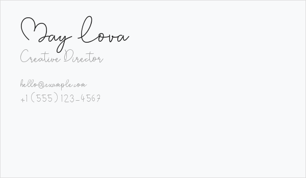May Lova Business Card