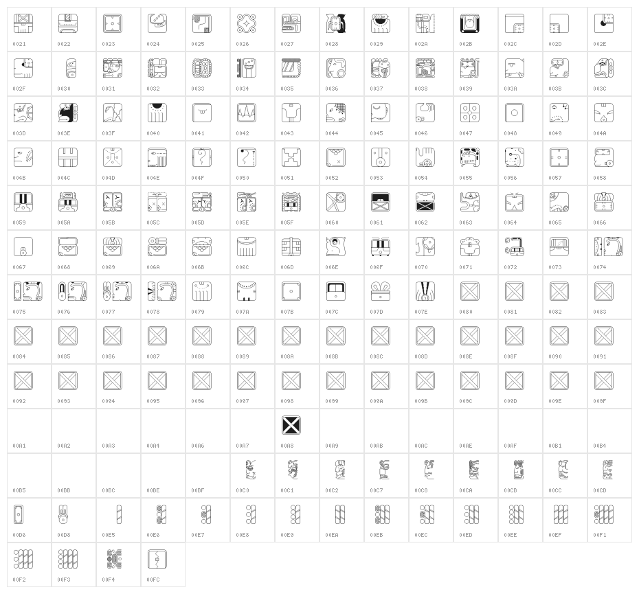 Maya CalendricV1.50 Character Map