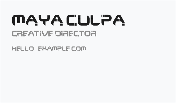 Maya Culpa Business Card