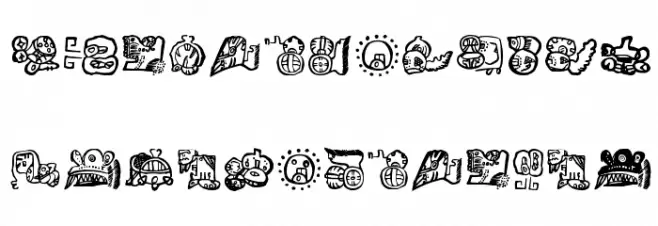 MayanMexicanSymbols Schriftart Groß