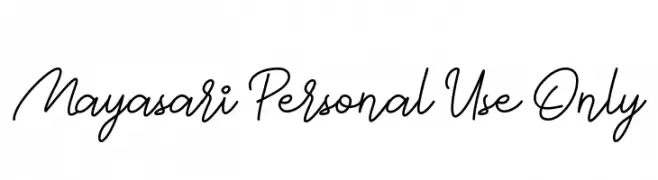 Mayasari Personal Use Only  フリーフォントのダウンロード