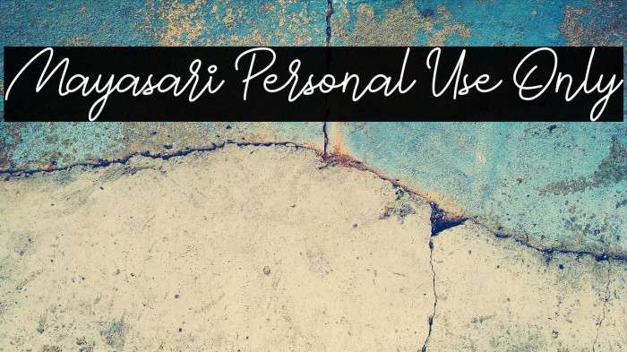 Mayasari Personal Use Only Example 1