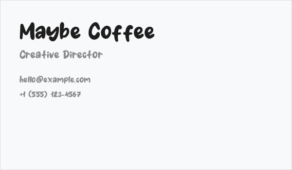 Maybe Coffee Business Card